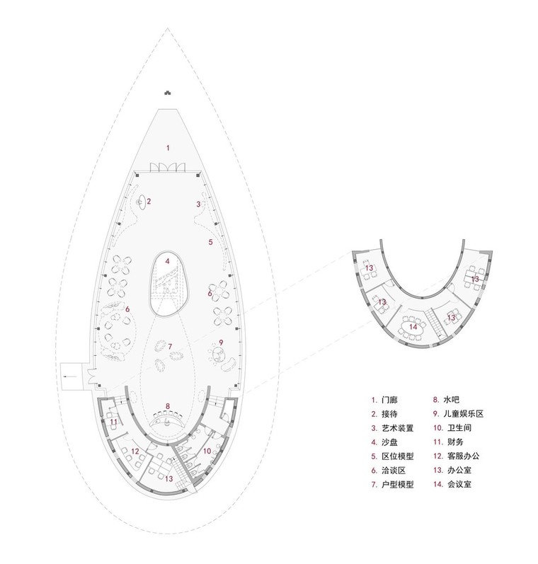 天津泽信展示中心-平面图