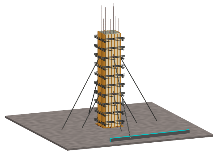 柱模板revit模型资料下载-方柱模板支设Revit施工工艺质量样板族