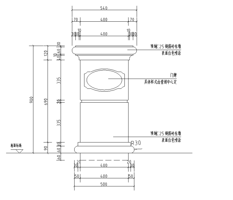 标准做法详图资料下载-环境院标准图集-高入口柱墩做法详图 