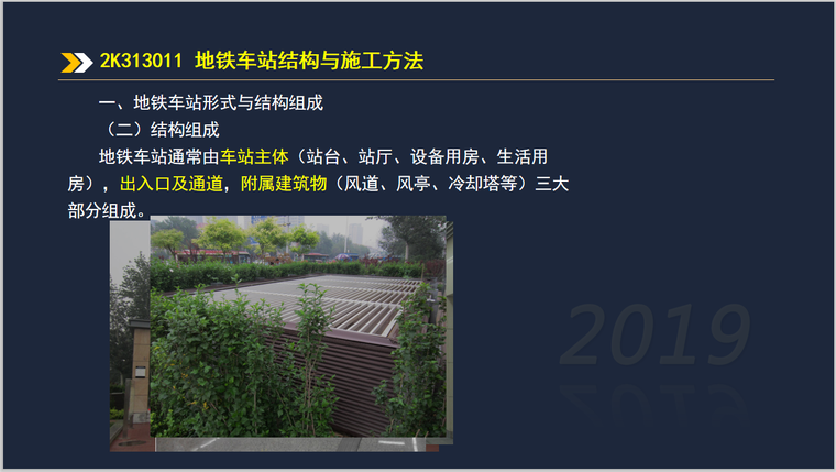 二建市政实务考试2k313000城市轨道交通工程-地铁车站形式与结构组成