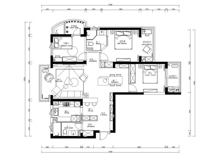 居室空间施工图资料下载-[浙江]杭州现代三居室住宅施工图_附3D模型