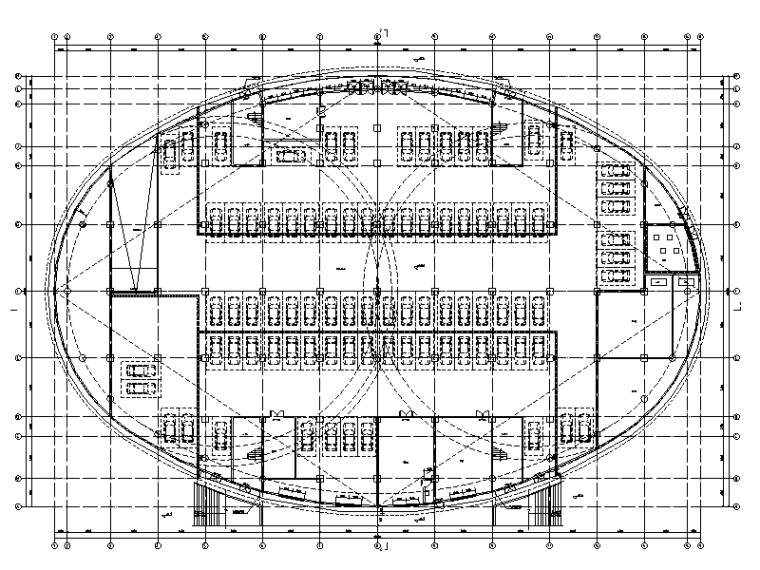 3层建筑平面图纸资料下载-[遵义]3层网架结构屋盖体育馆结施图纸2017