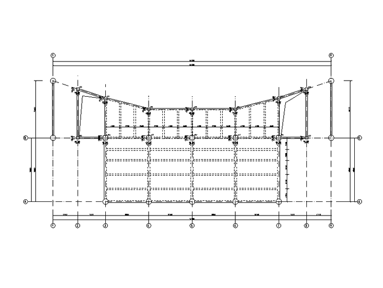 [遵义]3层网架结构屋盖体育馆结施图纸2017-体育馆通道柱配筋平面图