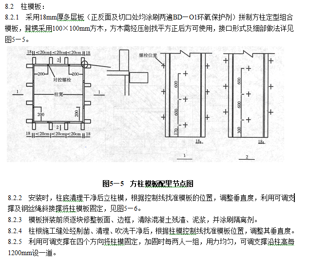 住宅小区工程项目管理实施规划（91页）-柱模板