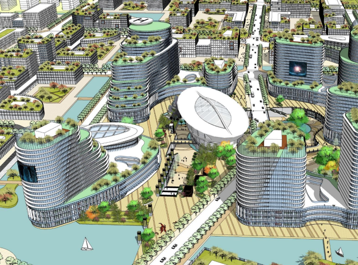 围护桩侵限处置方案资料下载-上海金山湾区科创中心城市设计概念方案2018