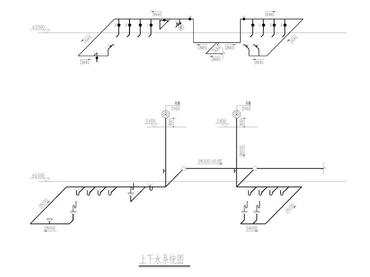 粮油交易市场公厕建筑结构施工图2019-上下水系统图