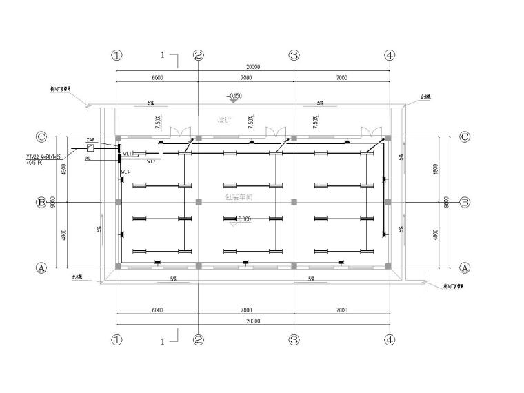 酒厂包装车间设计施工图资料下载-兔场包装车间及辅助用房强电图纸（2020）