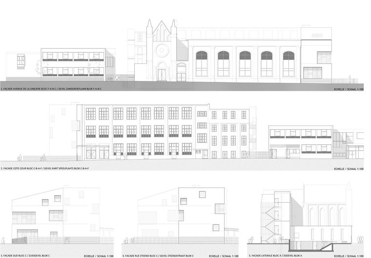 比利时Lutgardis学校和住宅兼容总体规划-089-Elevations_A-B-C_(Custom)_bis