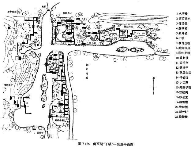 瘦西湖五亭桥平面图图片