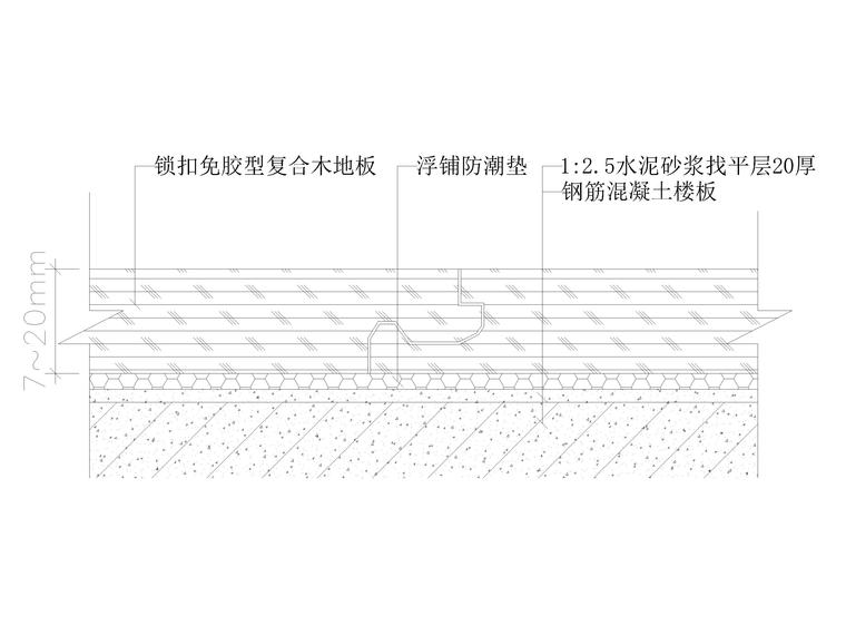 47套室内墙面干挂，石膏板饰面，地坪节点等-锁扣免胶型复合木地板