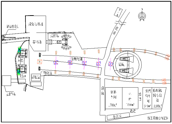 庙嘴桥施工平面布置图