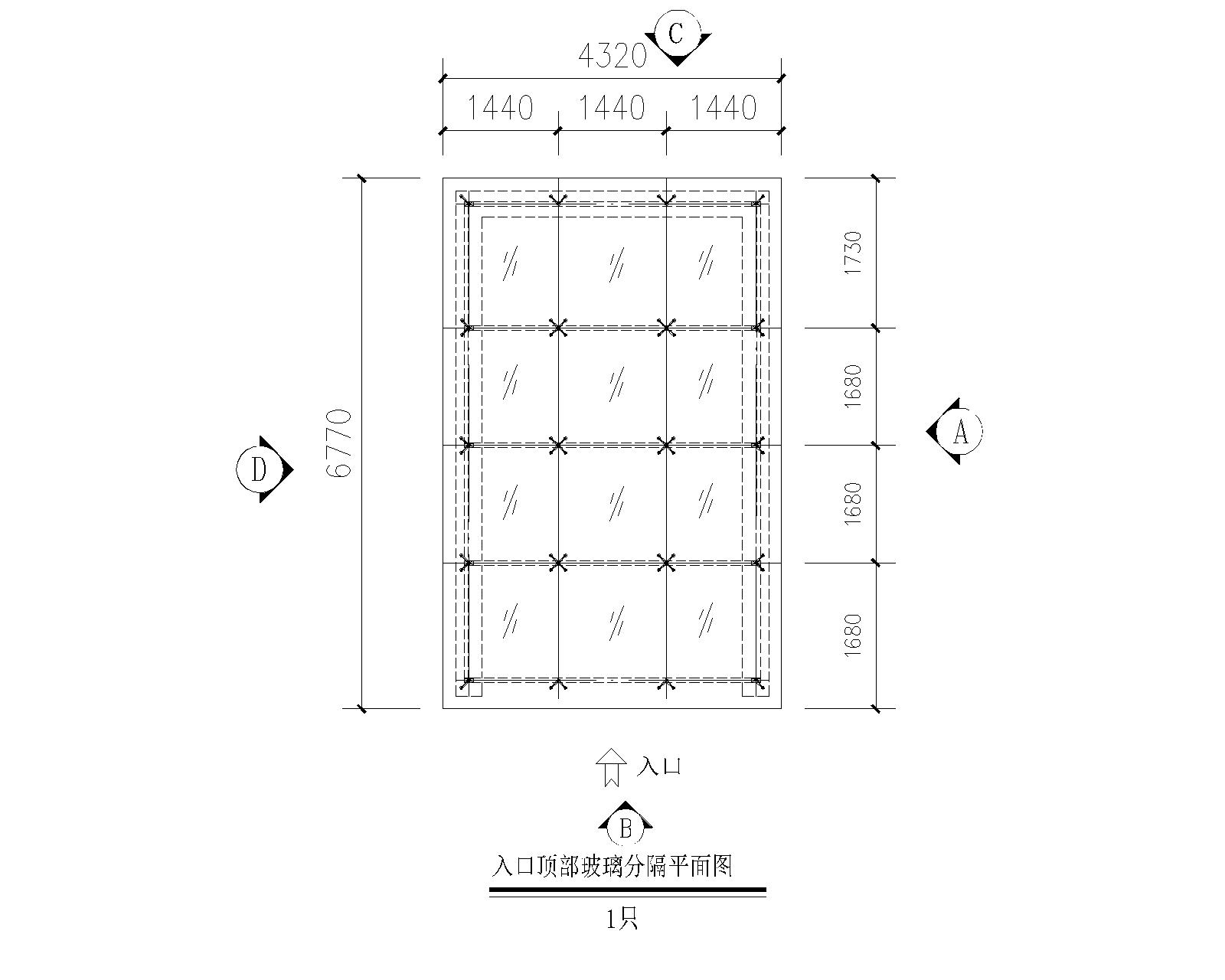 4*6m钢结构雨棚施工图cad含详细节点