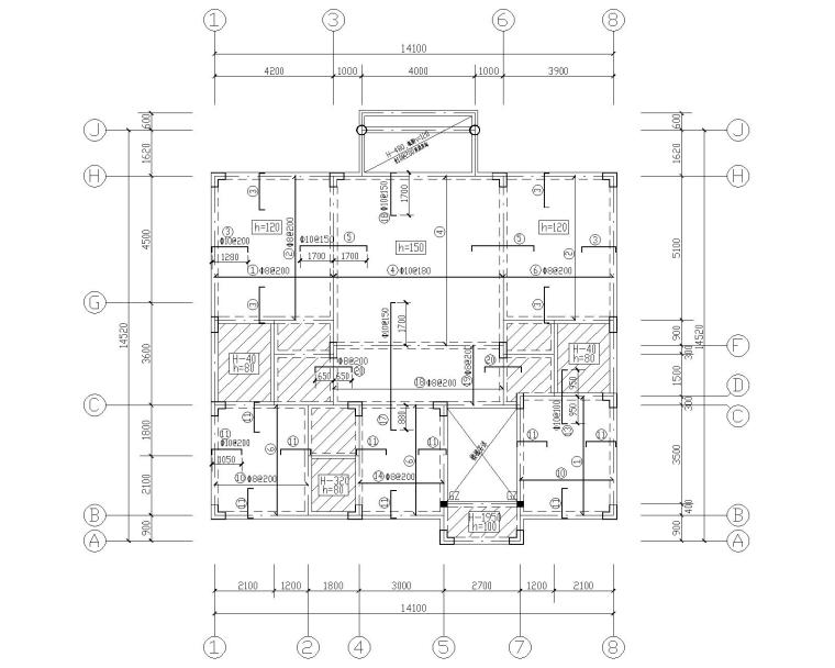 二层框架结构cad资料下载-湖北二层高端别墅混凝土框架结构施工图CAD