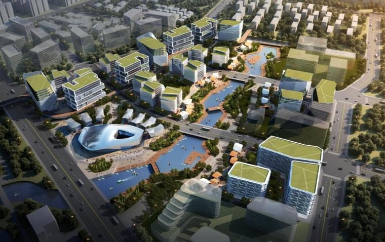 复合体规划设计方案资料下载-[上海]闵行智慧文化复合体现代风建筑方案