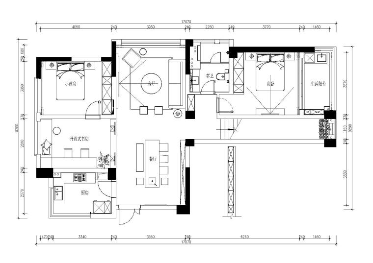 室内住宅样板间资料下载-[上海]190m²住宅样板间施工图_附3D模型