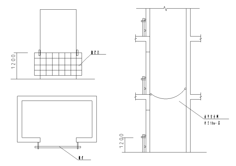 室外电梯建筑图资料下载-电梯井口防护示意图