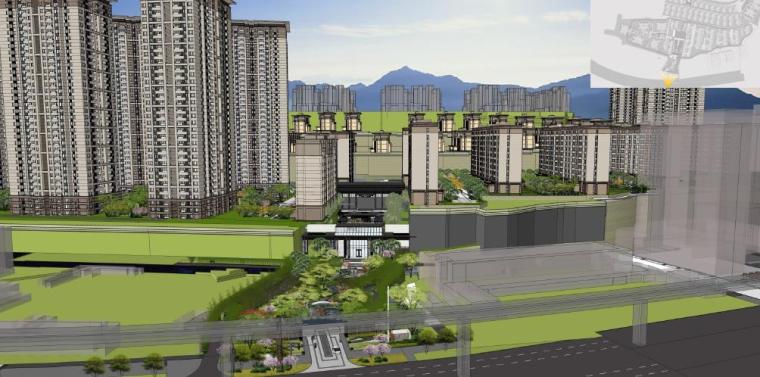 住宅区中式景观设计资料下载-[重庆]新中式风格住宅区景观设计方案