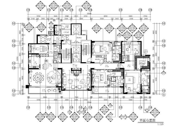 湖北深挖路堑施工方案资料下载-[湖北]武汉515M²大平层私宅施工图_附效果图