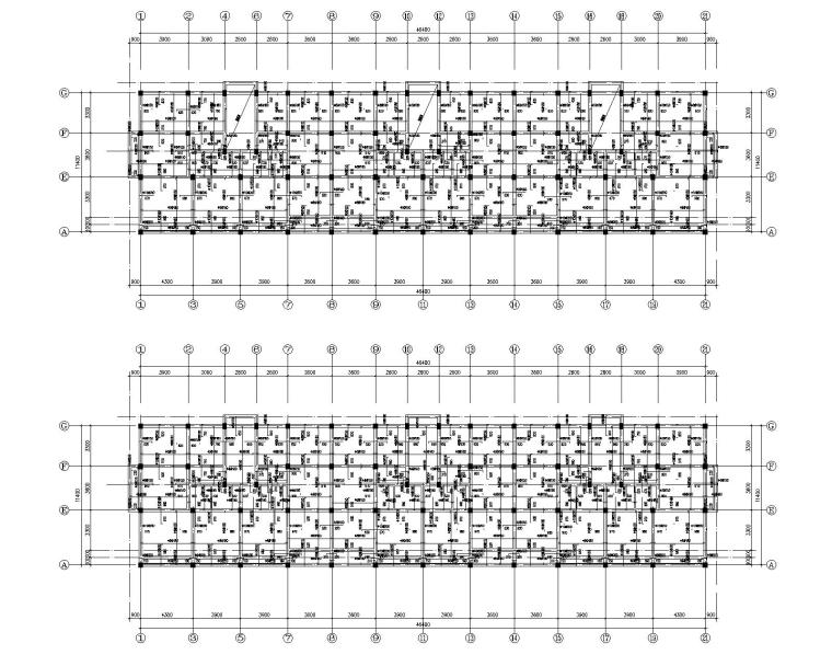 基础图cad资料下载-六层商住楼混凝土框架结构施工图CAD