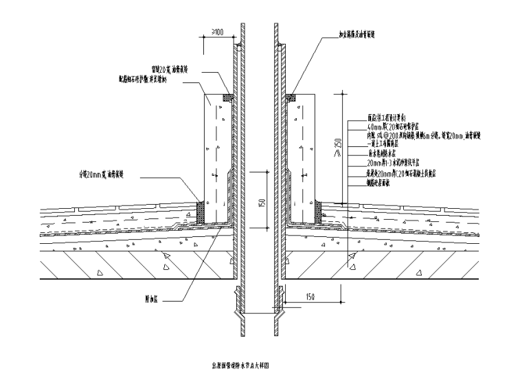 防水大样节点施工图资料下载-出屋面管道防水节点大样图