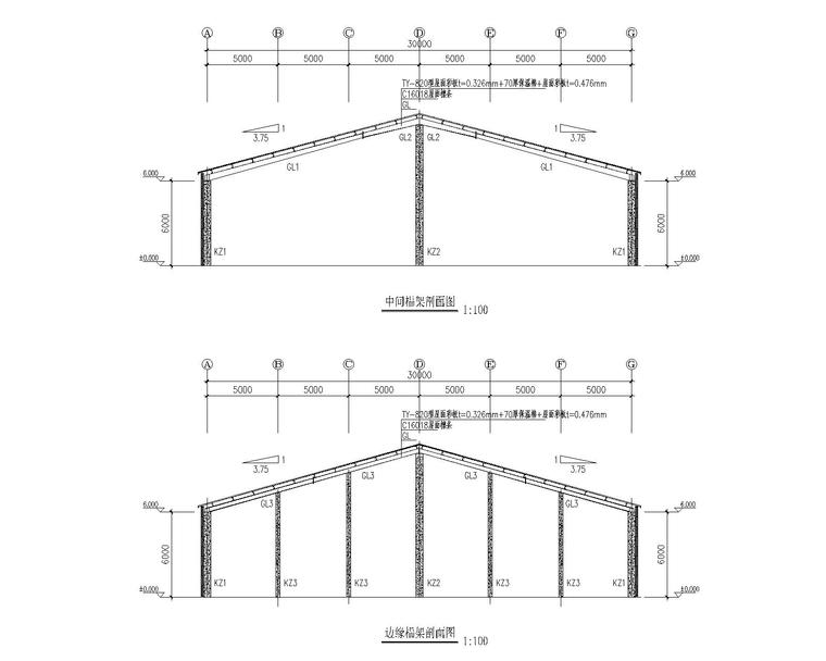 门式刚架厂房钢结构初设图cad含建筑-钢结构施工图-筑龙结构设计论坛