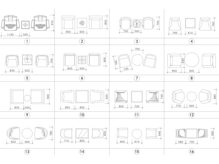 设计院方案图资料下载-设计院通用CAD图块（住宅，酒店设施等）