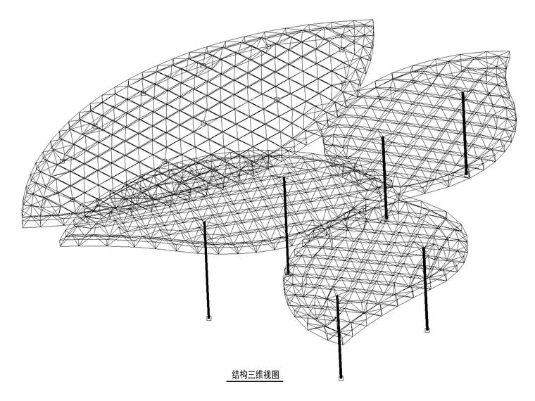 加油站建筑su模型资料下载-[遵义]2层网架结构罩棚加油站结施图纸2017