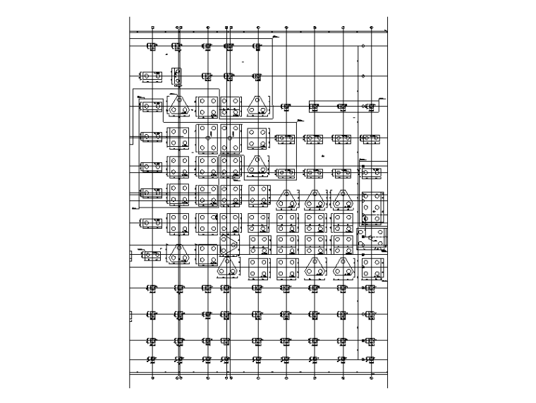 [遵义]超长框架结构地下室结构施工图2018-部分地下室承台平面布置图