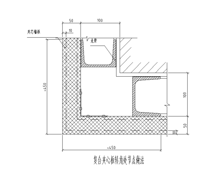 地下室外墙转角处附加层做法资料下载-复合夹心板转角处节点做法