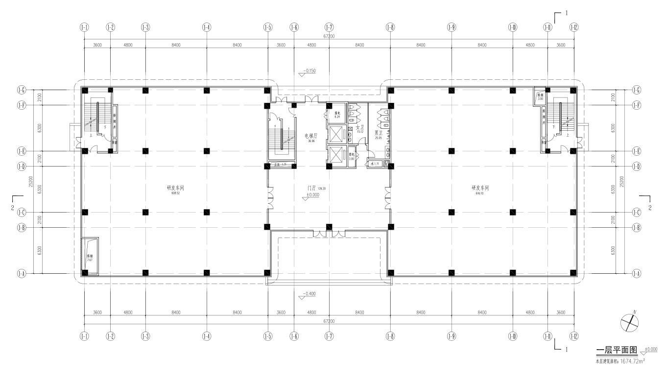 医药高科技园区及办公建筑方案设计一层平面图