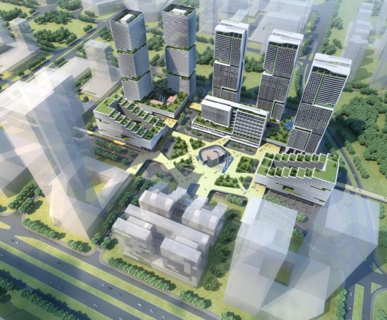 低层办公建筑平面方案资料下载-[广东]活力中心商业产业办公建筑方案