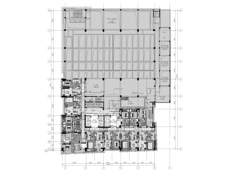 [南京]五星度假酒店装修工程项目全套施工图-六层平面布置图