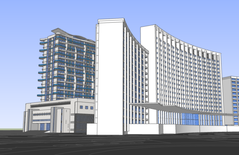 政府办公楼广场全套资料下载-某政府办公楼设计SU模型