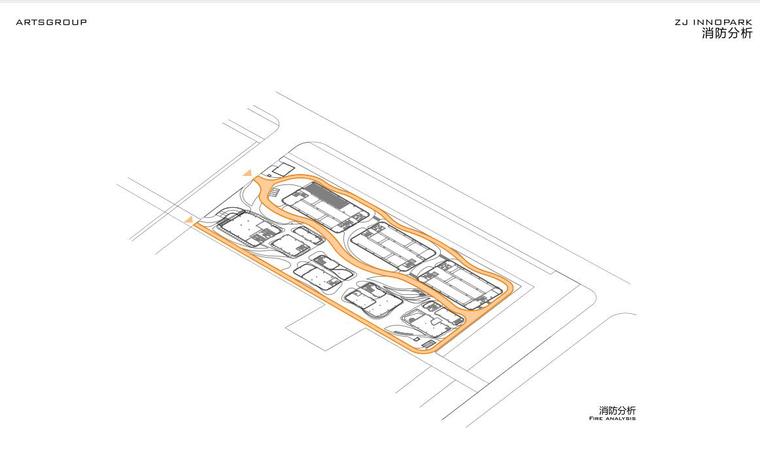 [山东]现代风格综合办公产业建筑方案设计-消防分析