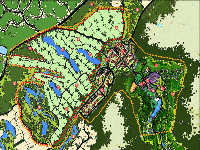 [北京]城郊旅游度假村景观设计方案-1一期开发平面