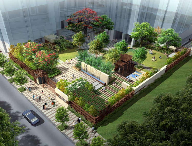 庭院cad及模型资料下载-[广东]知名企业现代风格庭院景观方案设计