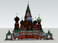 俄罗斯风情教堂建筑SU模型