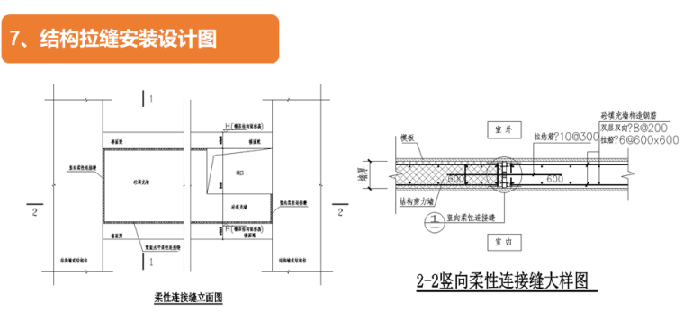 知名企业结构拉缝及全现浇外墙施工工艺-结构拉缝安装设计图