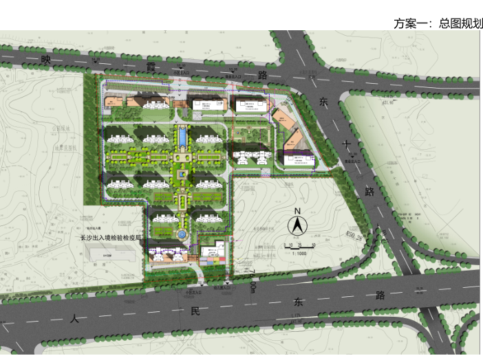 长沙东十路高层轻奢豪宅示范区方案文本2019-方案一总图规划