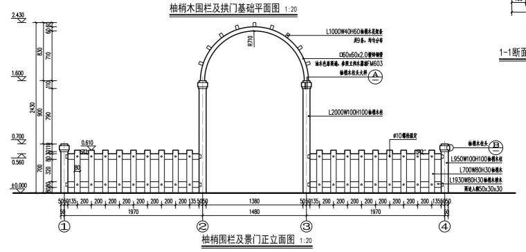 某稻草景亭详图资料下载-知名企业-柚梢木围栏及景门详图设计