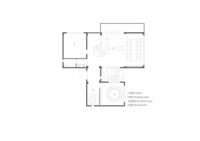 宜兴松楼-1层平面图, Floor Plan 1F