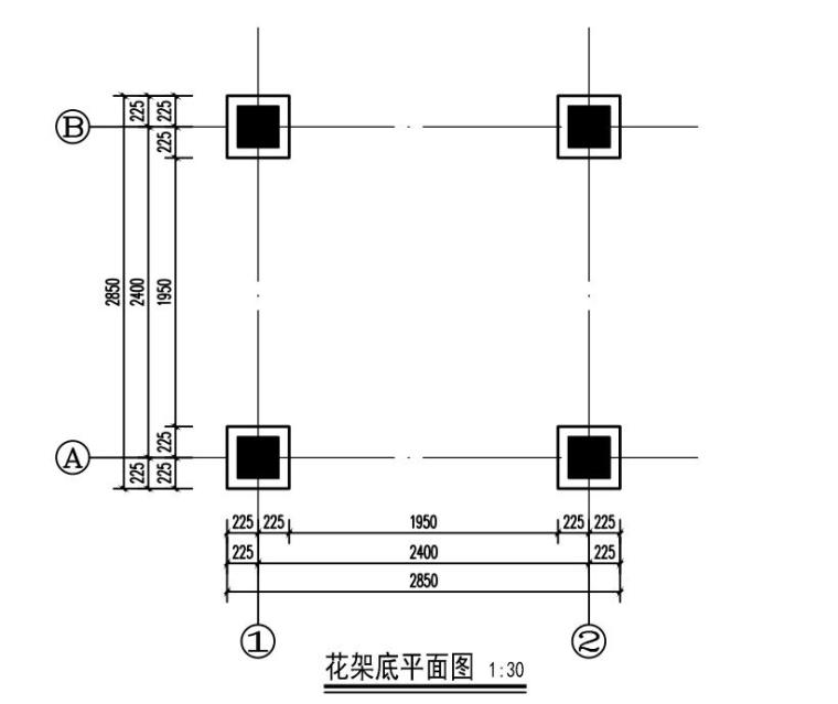 知名企业四柱·自然面黄锈石-花架详图设计 (3)