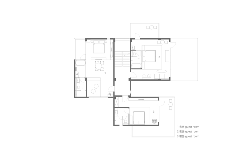 宜兴松楼-3层平面图, Floor Plan 3F