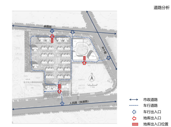长沙东十路高层轻奢豪宅示范区方案文本2019-方案二道路分析