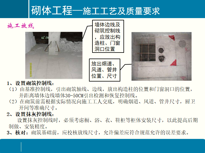 砌体工程施工工艺及质量要点培训（图文）-施工放线