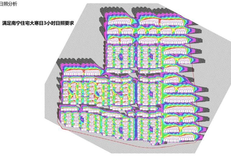 [江苏]知名企业中式叠墅+联排别墅建筑方案-日照分析