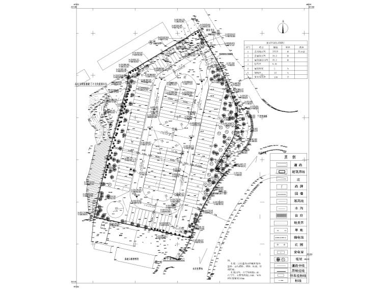 高速收费路口旁大型停车场全套施工图2019-总平面施工图