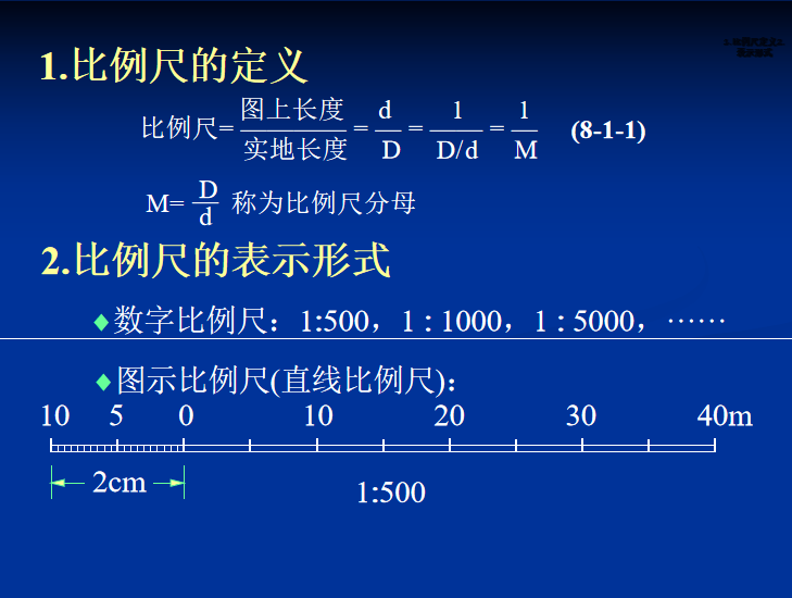 某知名大学地形测量精品讲义PPT-比例尺的定义