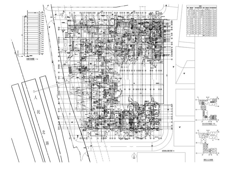 [广州]人民医院扩建给排水施工图_回迁楼-首层给排水及消防平面图