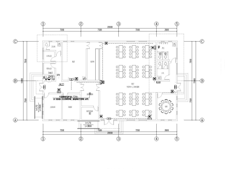 餐厅食堂室内施工图纸资料下载-某公司员工食堂电气施工图